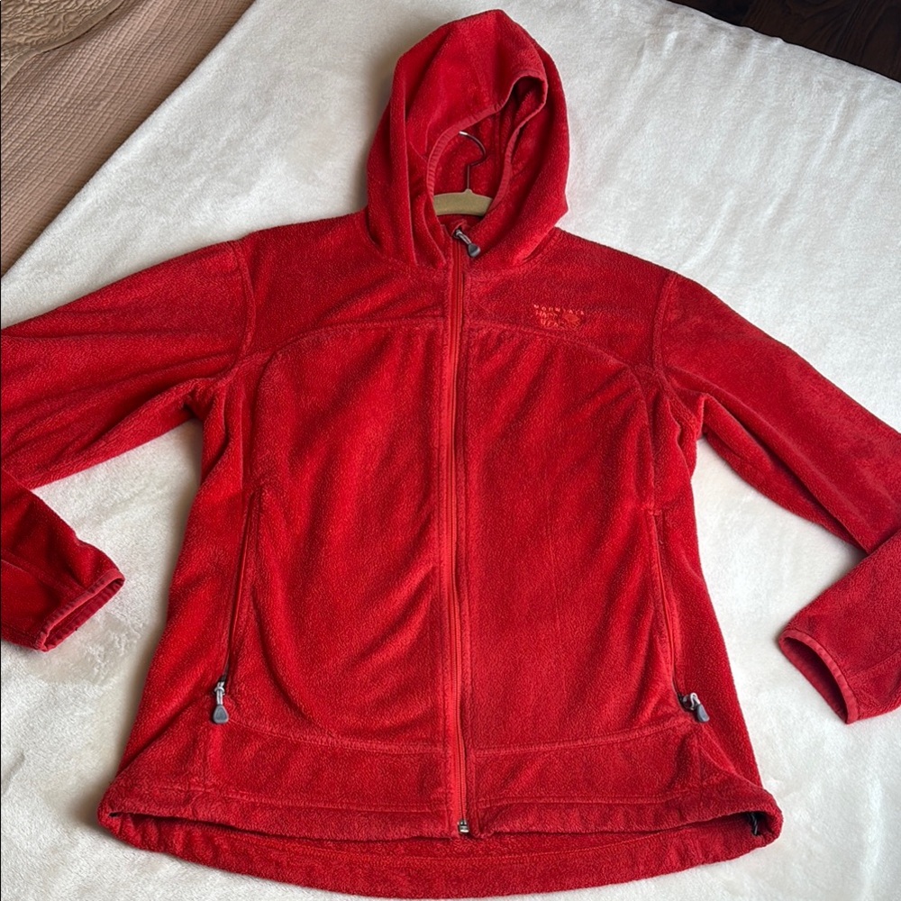 Women's MOUNTAIN HARDWEAR Vibrant Red Fleece Jacket Full Zip - Size M